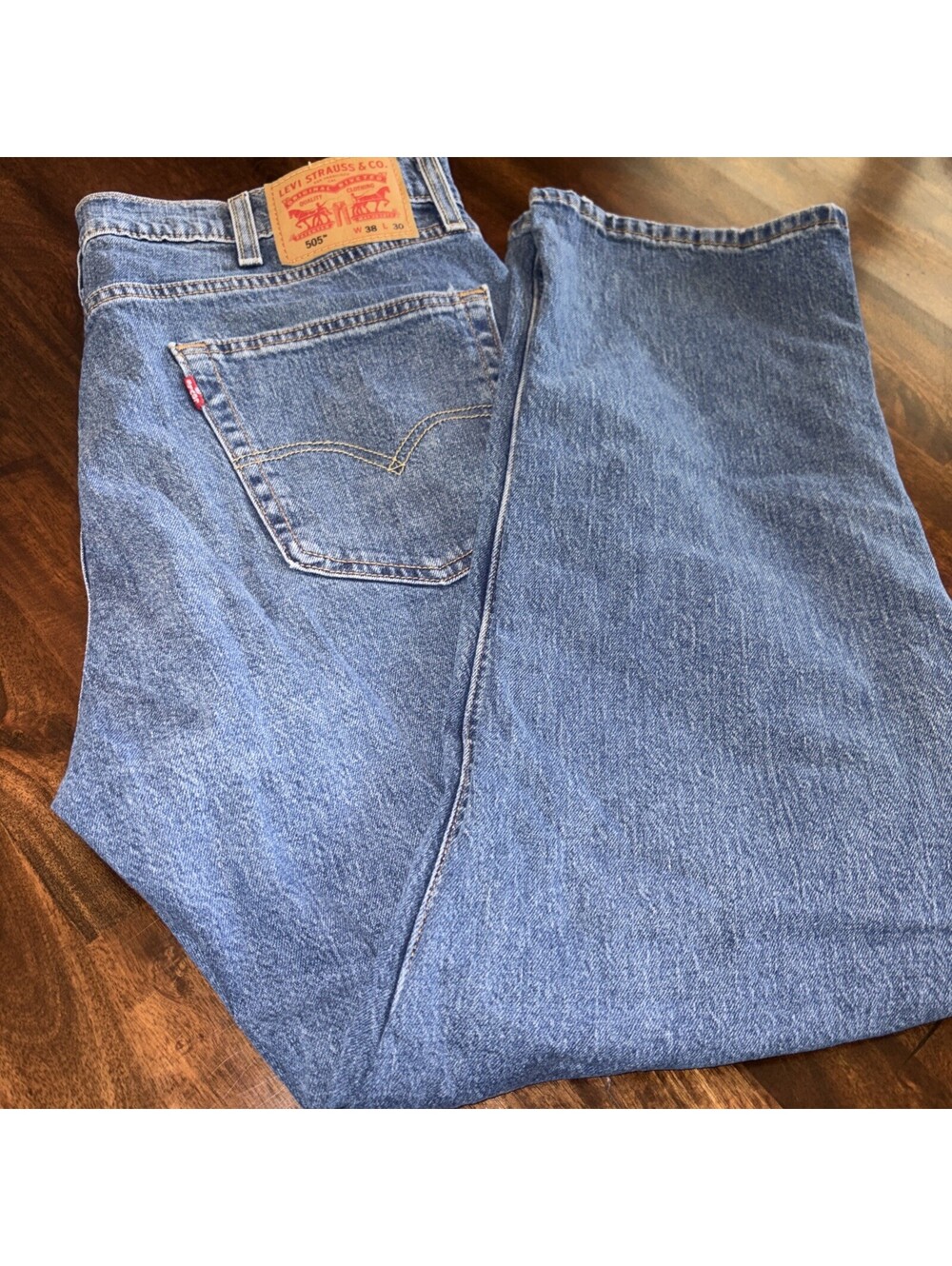 Levi Strauss 505 Regular Fit Jeans Mens 38x30 Blue Denim Straight Leg #2959 (#1)